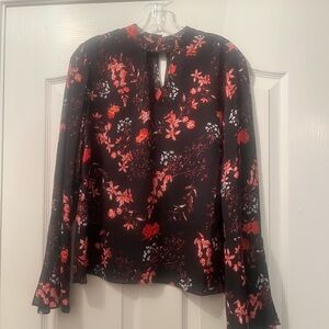 Violet & Claire Black and Red Floral Blouse